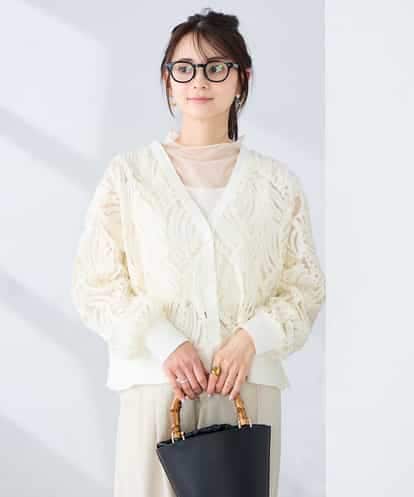 K2CFD07059 a.v.v チュール刺繍レースカーディガン