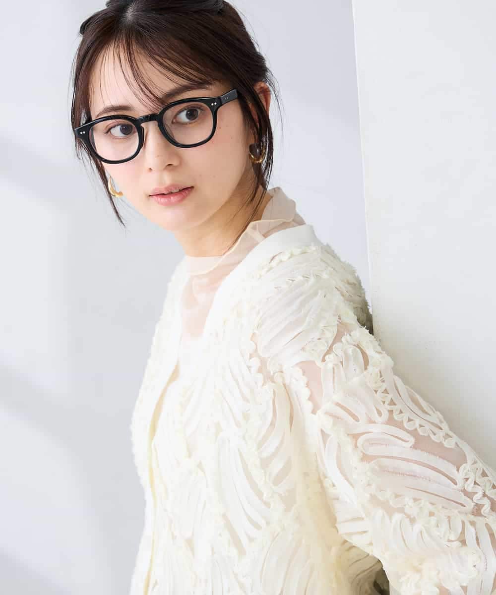 K2CFD07059 a.v.v(アー・ヴェ・ヴェ) チュール刺繍レースカーディガン アイボリー