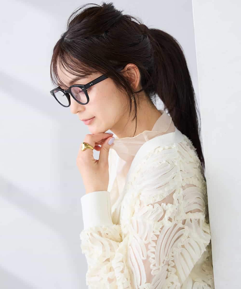 K2CFD07059 a.v.v(アー・ヴェ・ヴェ) チュール刺繍レースカーディガン アイボリー