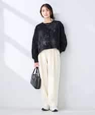 K2CFD07059 a.v.v(アー・ヴェ・ヴェ) チュール刺繍レースカーディガン アイボリー