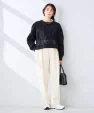 K2CFD07059 a.v.v(アー・ヴェ・ヴェ) チュール刺繍レースカーディガン アイボリー