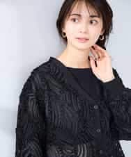 K2CFD07059 a.v.v(アー・ヴェ・ヴェ) チュール刺繍レースカーディガン アイボリー