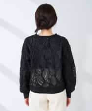 K2CFD07059 a.v.v(アー・ヴェ・ヴェ) チュール刺繍レースカーディガン アイボリー