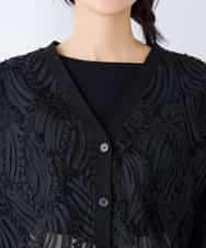 K2CFD07059 a.v.v(アー・ヴェ・ヴェ) チュール刺繍レースカーディガン アイボリー