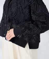 K2CFD07059 a.v.v(アー・ヴェ・ヴェ) チュール刺繍レースカーディガン アイボリー