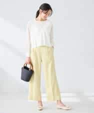 K2CFD09059 a.v.v(アー・ヴェ・ヴェ) チュールレース袖ニットカーディガン アイボリー