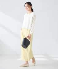 K2CFD09059 a.v.v(アー・ヴェ・ヴェ) チュールレース袖ニットカーディガン アイボリー