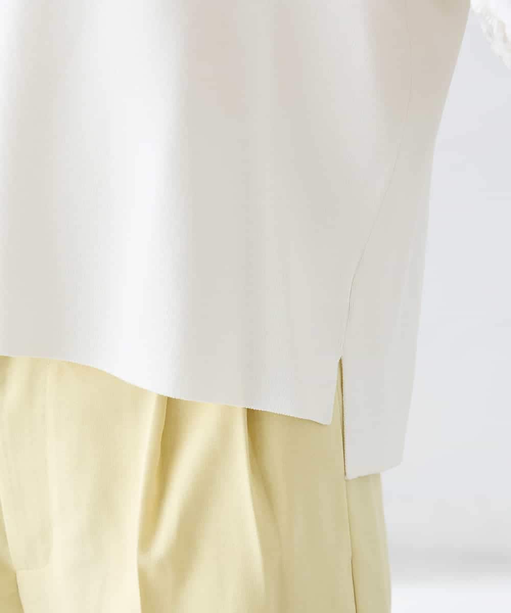 K2CFD09059 a.v.v(アー・ヴェ・ヴェ) チュールレース袖ニットカーディガン アイボリー