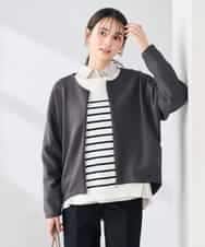 K2CFD35059 a.v.v(アー・ヴェ・ヴェ) ダンボールジップカーディガン ネイビー