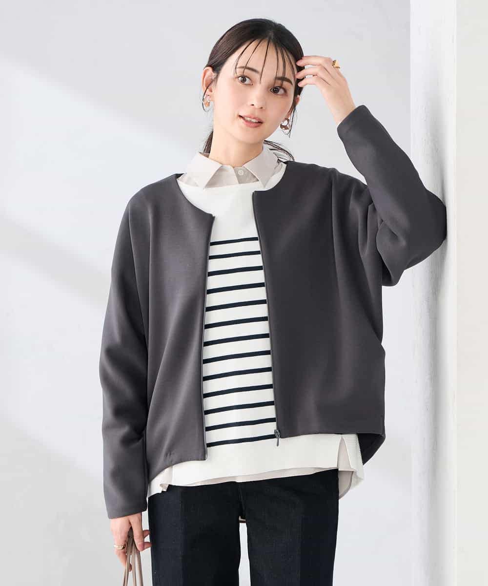 K2CFD35059 a.v.v(アー・ヴェ・ヴェ) ダンボールジップカーディガン ネイビー