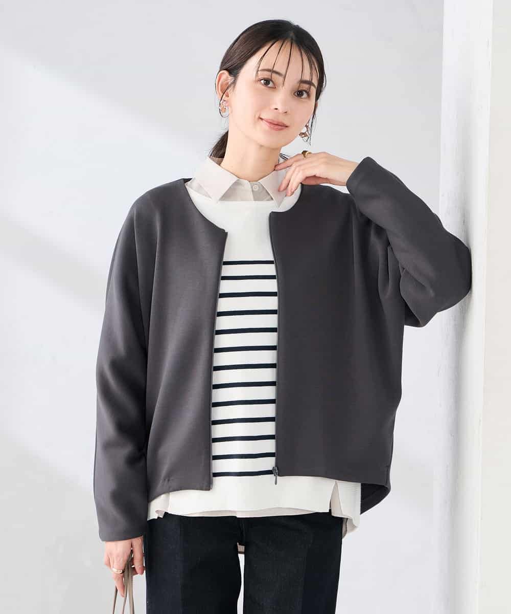 K2CFD35059 a.v.v(アー・ヴェ・ヴェ) ダンボールジップカーディガン ネイビー