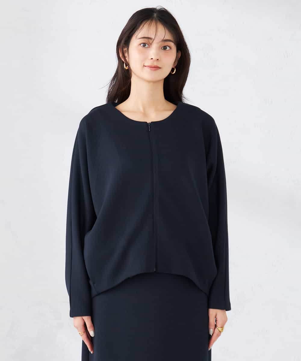 K2CFD35059 a.v.v(アー・ヴェ・ヴェ) ダンボールジップカーディガン ネイビー