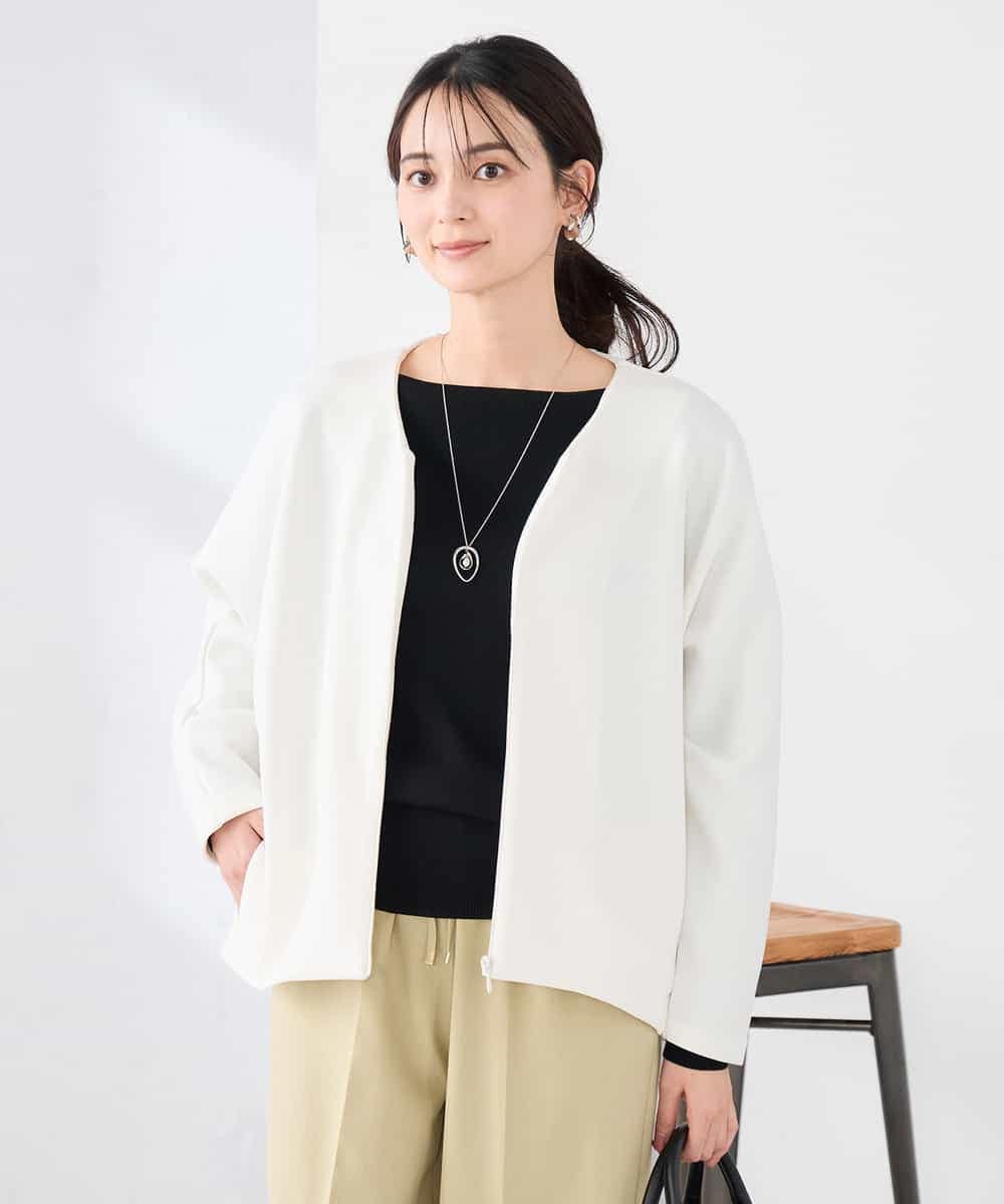 K2CFD35059 a.v.v(アー・ヴェ・ヴェ) ダンボールジップカーディガン アイボリー