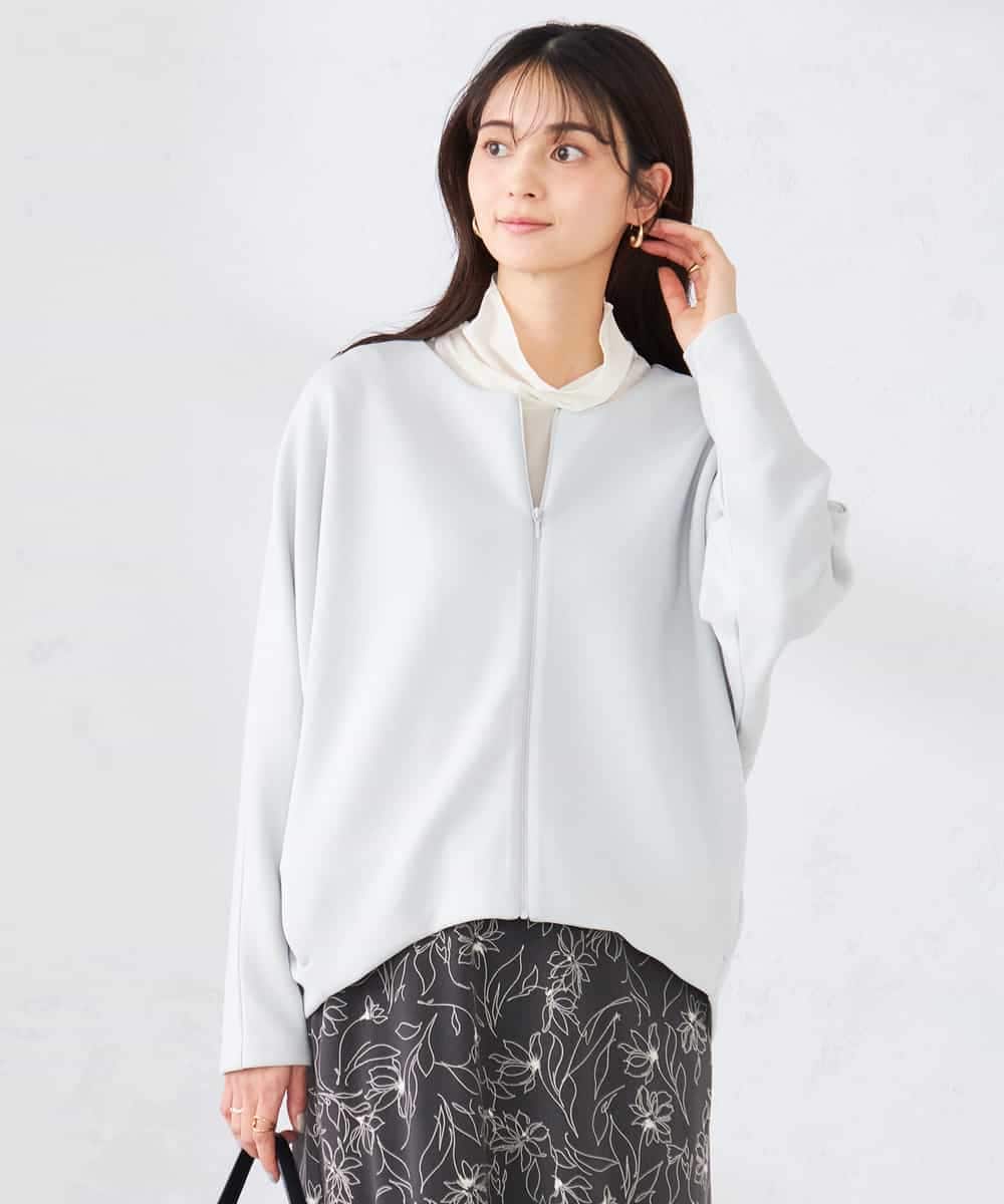 K2CFD35059 a.v.v(アー・ヴェ・ヴェ) ダンボールジップカーディガン ライトグレー