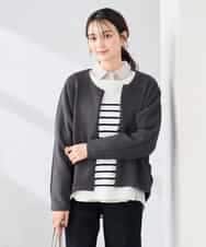 K2CFD35059 a.v.v(アー・ヴェ・ヴェ) ダンボールジップカーディガン ダークグレー