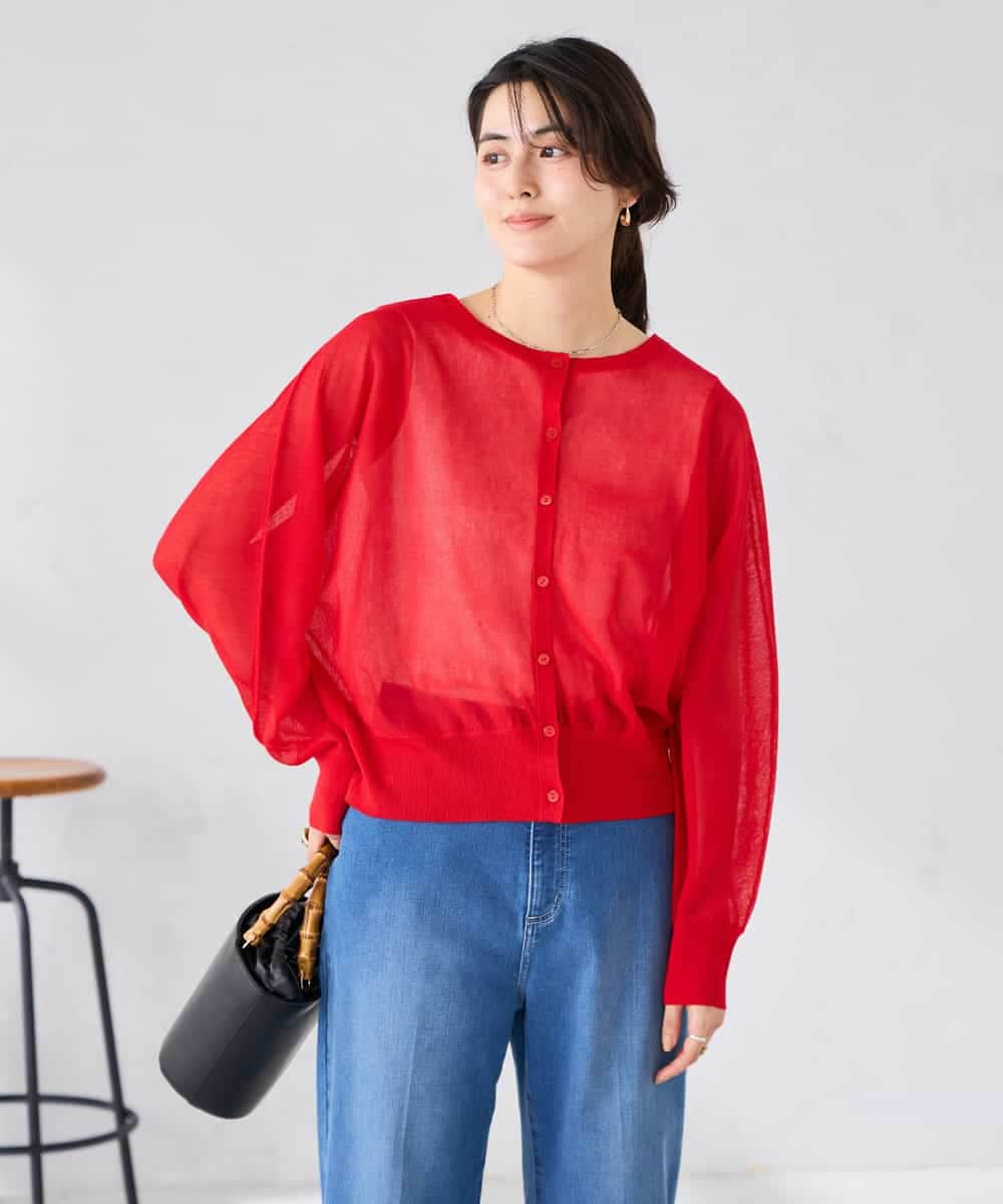 K2CGD08044 a.v.v(アー・ヴェ・ヴェ)  【前後2WAY】シアードルマンカーディガン レッド