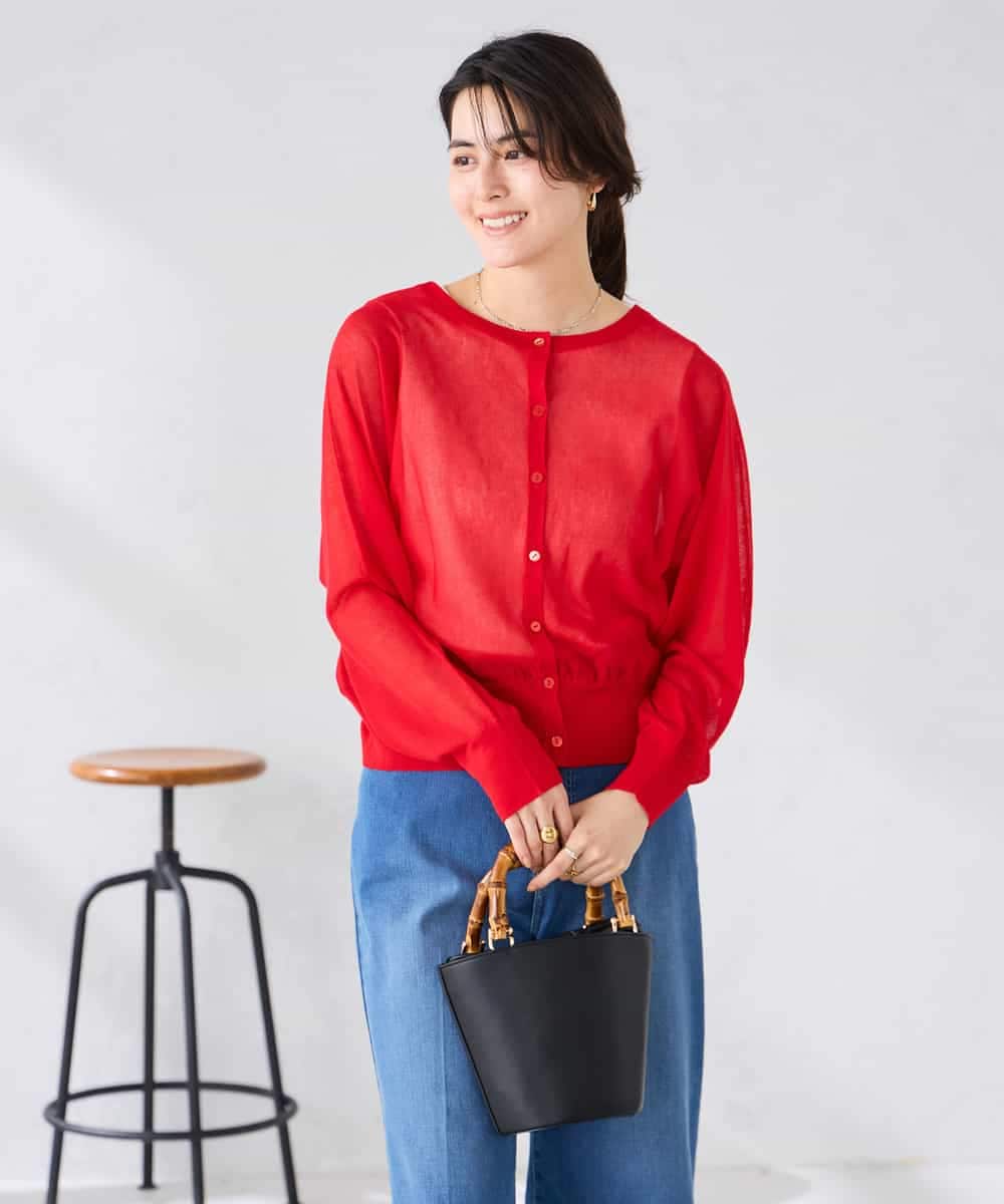 K2CGD08044 a.v.v(アー・ヴェ・ヴェ)  【前後2WAY】シアードルマンカーディガン レッド