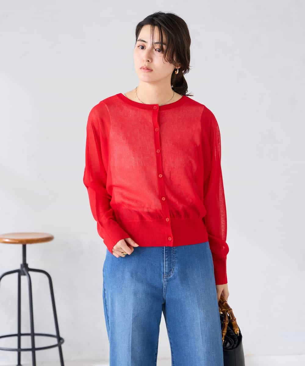 K2CGD08044 a.v.v(アー・ヴェ・ヴェ)  【前後2WAY】シアードルマンカーディガン レッド