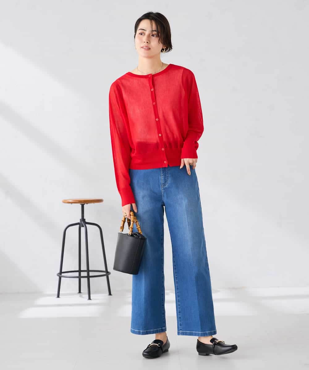 K2CGD08044 a.v.v(アー・ヴェ・ヴェ)  【前後2WAY】シアードルマンカーディガン レッド
