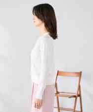 K2CGD11059 a.v.v(アー・ヴェ・ヴェ) レースコンビクルーネックカーディガン ホワイト