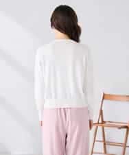 K2CGD11059 a.v.v(アー・ヴェ・ヴェ) レースコンビクルーネックカーディガン ホワイト