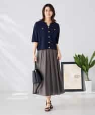 K2CGD12059 a.v.v(アー・ヴェ・ヴェ) 6分袖ジャケットライクカーディガン ネイビー