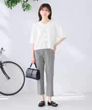 K2CGD12059 a.v.v(アー・ヴェ・ヴェ) 6分袖ジャケットライクカーディガン ネイビー