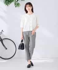 K2CGD12059 a.v.v(アー・ヴェ・ヴェ) 6分袖ジャケットライクカーディガン ネイビー