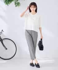 K2CGD12059 a.v.v(アー・ヴェ・ヴェ) 6分袖ジャケットライクカーディガン ネイビー