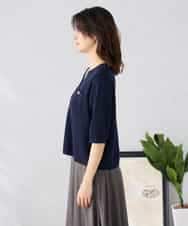 K2CGD12059 a.v.v(アー・ヴェ・ヴェ) 6分袖ジャケットライクカーディガン ネイビー