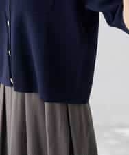 K2CGD12059 a.v.v(アー・ヴェ・ヴェ) 6分袖ジャケットライクカーディガン ネイビー