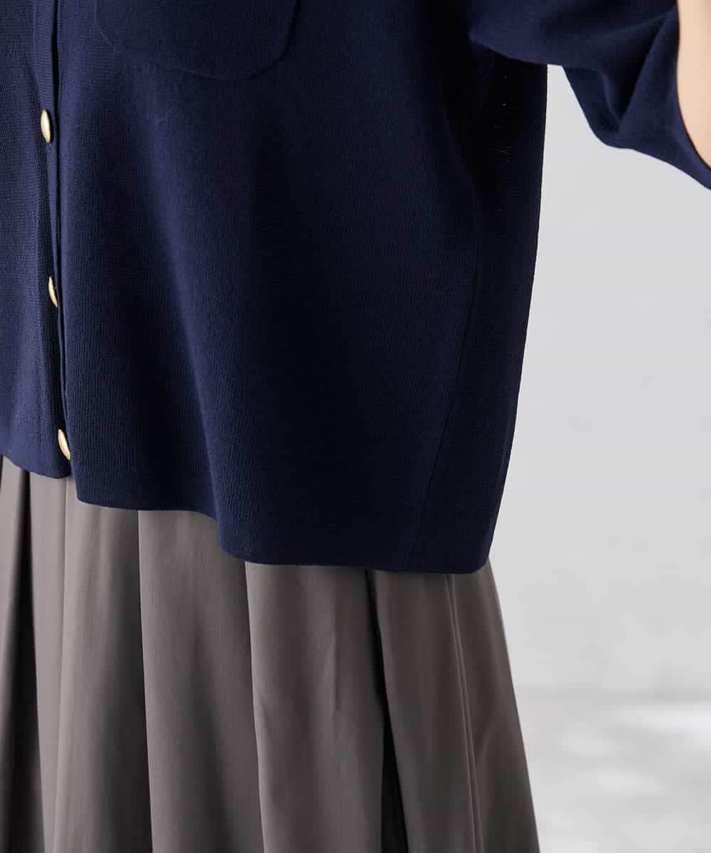 K2CGD12059 a.v.v(アー・ヴェ・ヴェ) 6分袖ジャケットライクカーディガン ネイビー