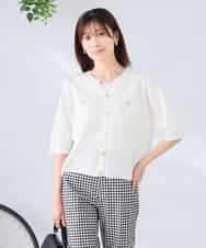 K2CGD12059 a.v.v(アー・ヴェ・ヴェ) 6分袖ジャケットライクカーディガン アイボリー