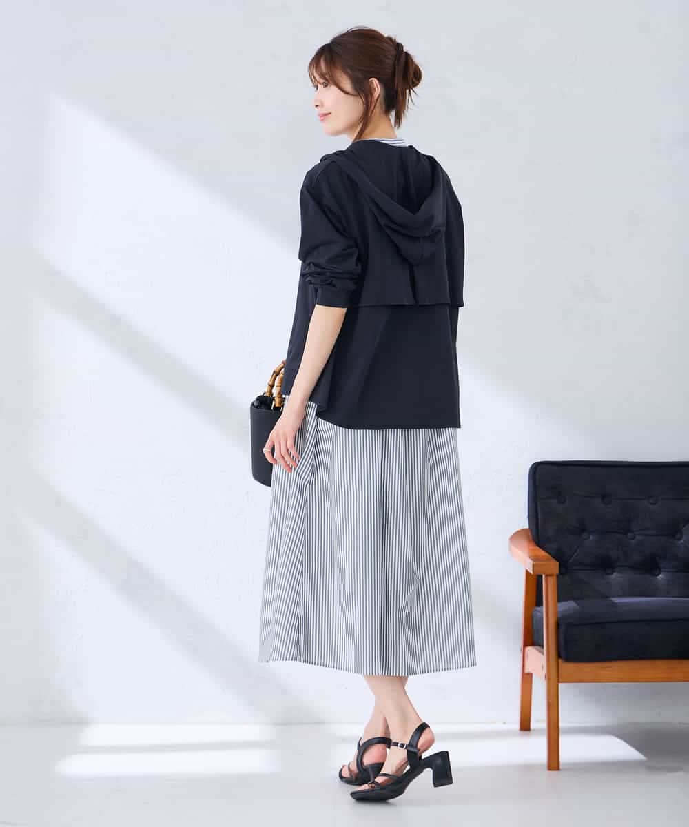 K2CGD14054 a.v.v(アー・ヴェ・ヴェ) 【UVカット】バックフレアパーカー ネイビー