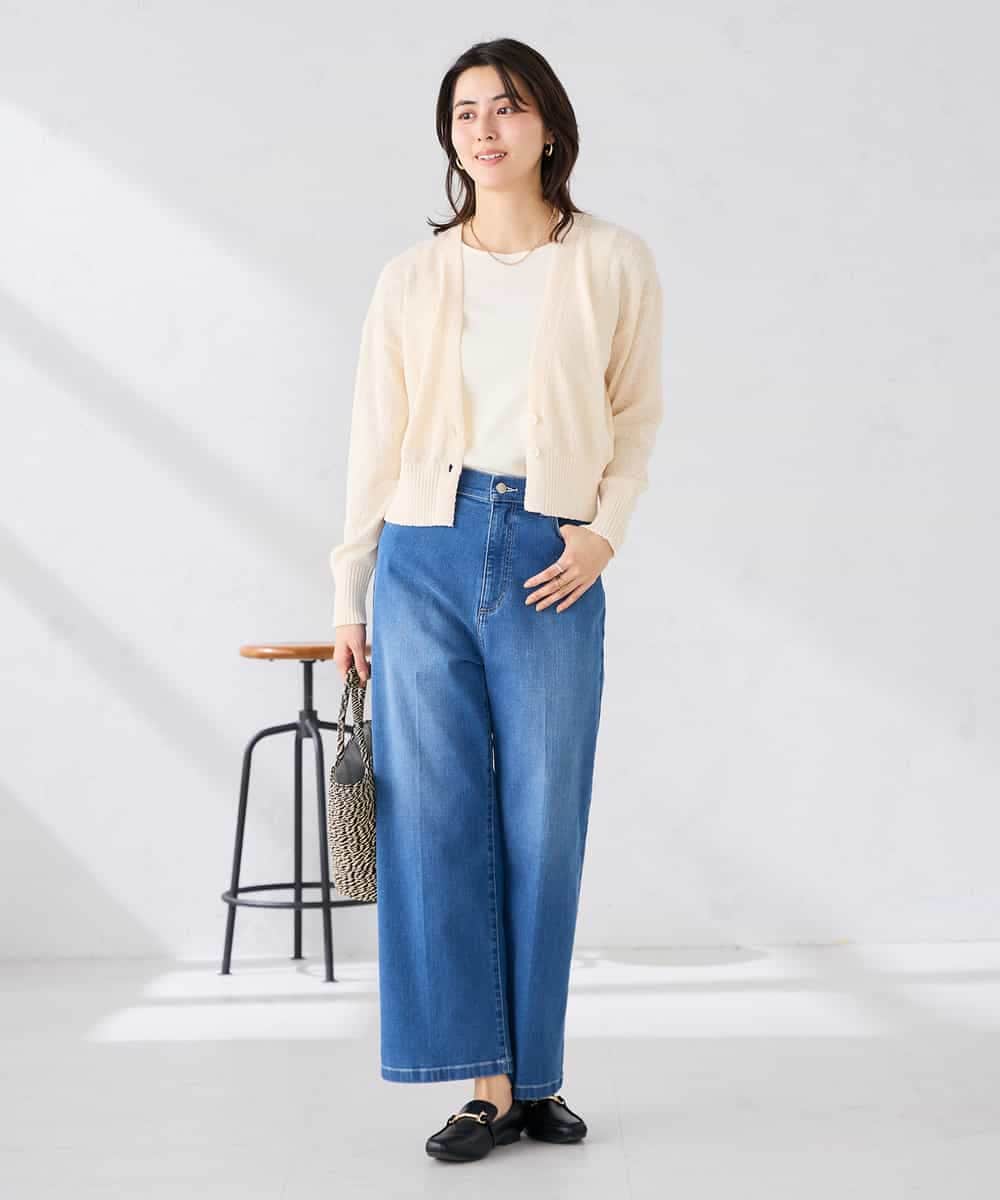 K2CGD15049 a.v.v(アー・ヴェ・ヴェ) 深めVネックカーディガン アイボリー