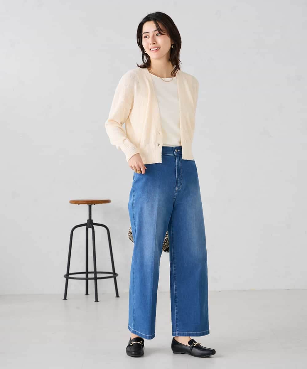 K2CGD15049 a.v.v(アー・ヴェ・ヴェ) 深めVネックカーディガン アイボリー