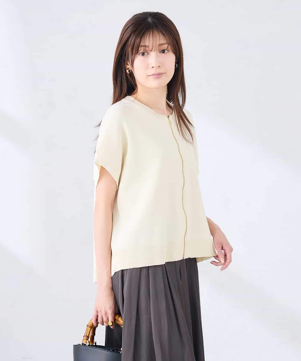 K2CGD16049 a.v.v(アー・ヴェ・ヴェ) 【UVカット】ジップベスト アイボリー