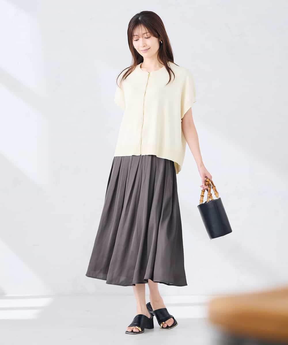 K2CGD16049 a.v.v(アー・ヴェ・ヴェ) 【UVカット】ジップベスト アイボリー