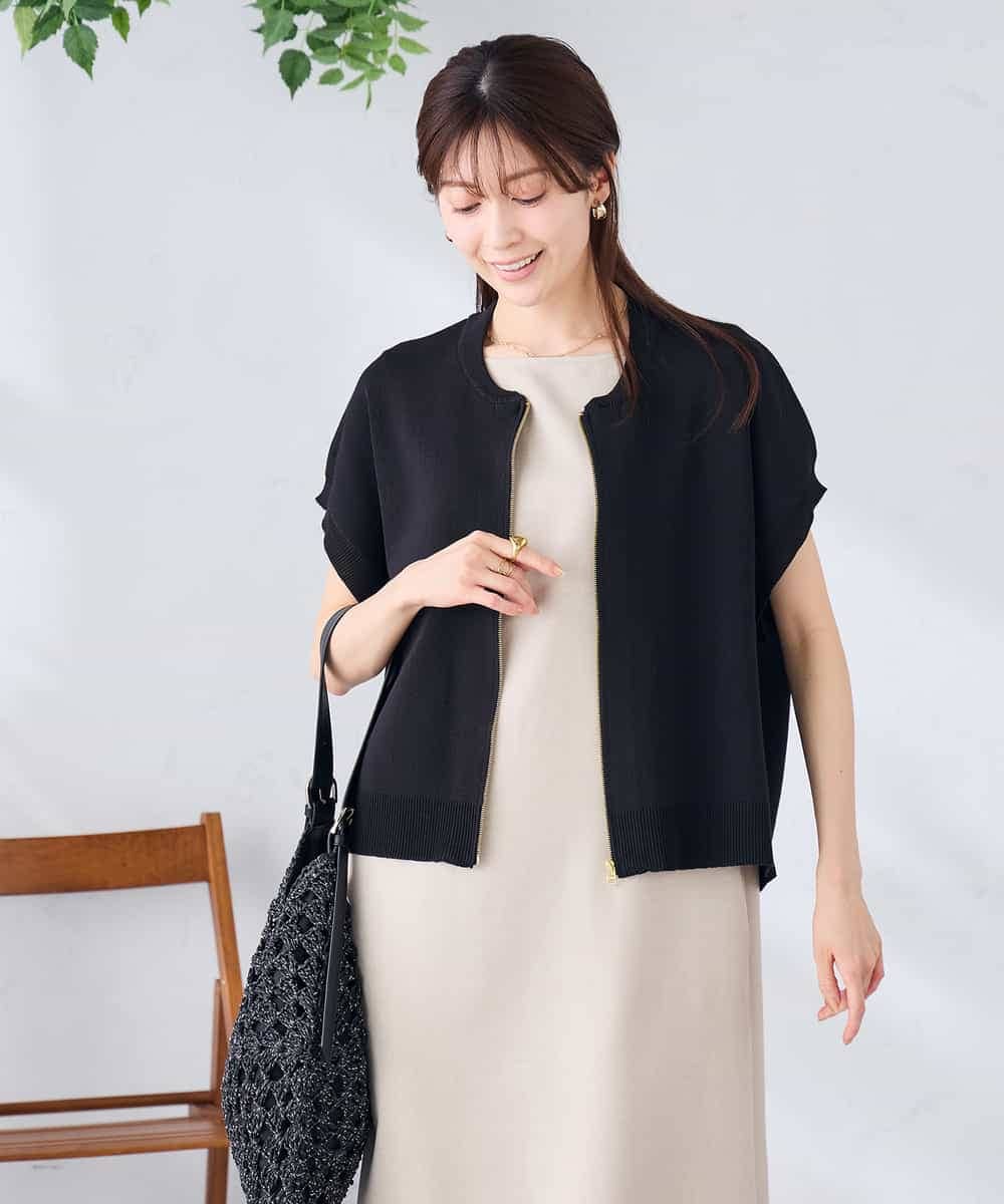 K2CGD16049 a.v.v(アー・ヴェ・ヴェ) 【UVカット】ジップベスト アイボリー