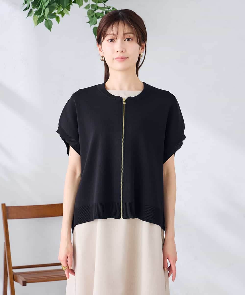 K2CGD16049 a.v.v(アー・ヴェ・ヴェ) 【UVカット】ジップベスト アイボリー