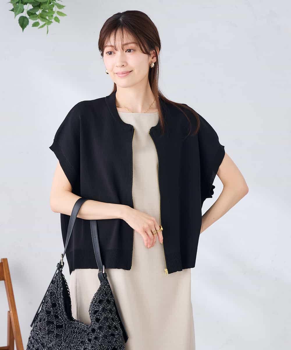 K2CGD16049 a.v.v(アー・ヴェ・ヴェ) 【UVカット】ジップベスト ブラック