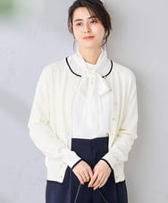 K2CGD20049 a.v.v(アー・ヴェ・ヴェ) クルーネックサマーカーディガン【洗える/接触冷感/UVカット】 アイボリー