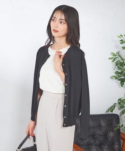 K2CGD20049 a.v.v クルーネックサマーカーディガン【洗える/接触冷感/UVカット】