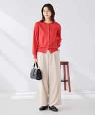 K2CGD20049 a.v.v(アー・ヴェ・ヴェ) クルーネックサマーカーディガン【洗える/接触冷感/UVカット】 グレージュ