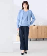 K2CGD20049 a.v.v(アー・ヴェ・ヴェ) クルーネックサマーカーディガン【洗える/接触冷感/UVカット】 グレージュ