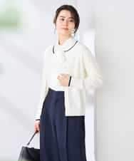 K2CGD20049 a.v.v(アー・ヴェ・ヴェ) クルーネックサマーカーディガン【洗える/接触冷感/UVカット】 グレージュ