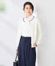 K2CGD20049 a.v.v(アー・ヴェ・ヴェ) クルーネックサマーカーディガン【洗える/接触冷感/UVカット】 グレージュ