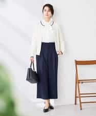 K2CGD20049 a.v.v(アー・ヴェ・ヴェ) クルーネックサマーカーディガン【洗える/接触冷感/UVカット】 グレージュ