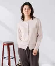 K2CGD20049 a.v.v(アー・ヴェ・ヴェ) クルーネックサマーカーディガン【洗える/接触冷感/UVカット】 グレージュ