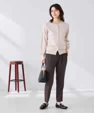 K2CGD20049 a.v.v(アー・ヴェ・ヴェ) クルーネックサマーカーディガン【洗える/接触冷感/UVカット】 グレージュ